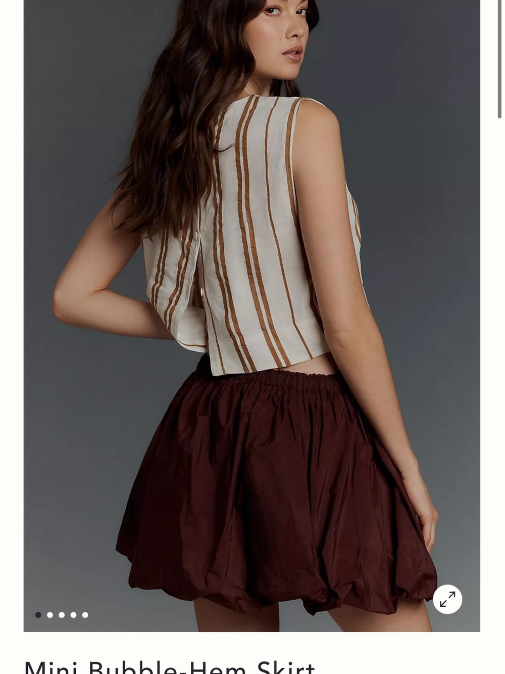 Anthropologie Mini Skirt Bubble Hem Brown medium